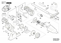 Bosch 3 601 JC6 100 Gas 18 V-Li Battery Vacuum Cleaner 18 V / Eu Spare Parts